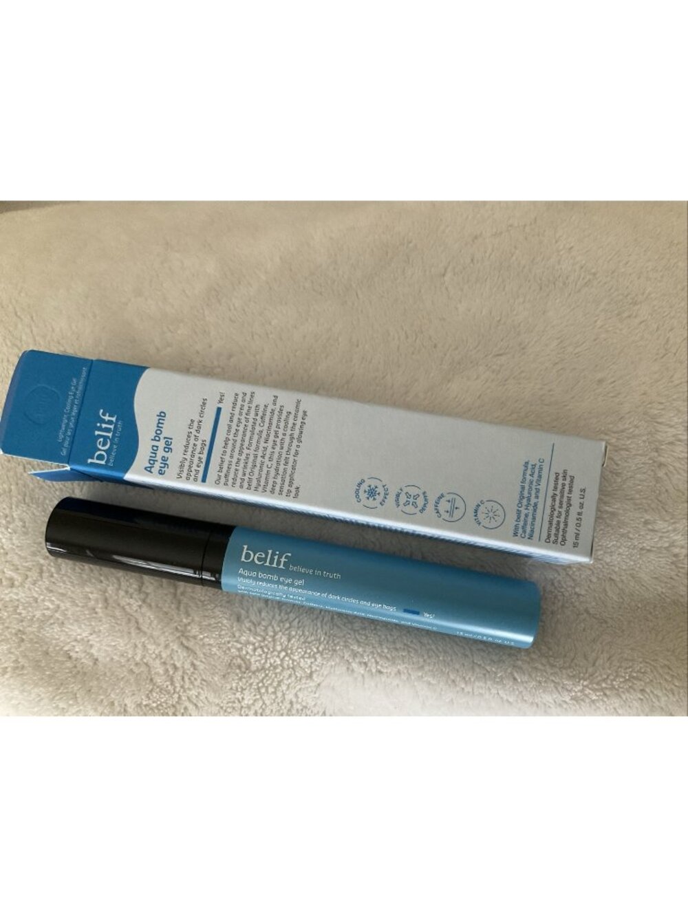Belif Aqua Bomb Eye Gel 0.5 oz / 15 ml For Dark Circles And Under Eye Bags New
